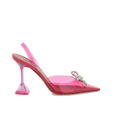 Amina Muaddi Rosie Glass Slingback Pumps In Pink