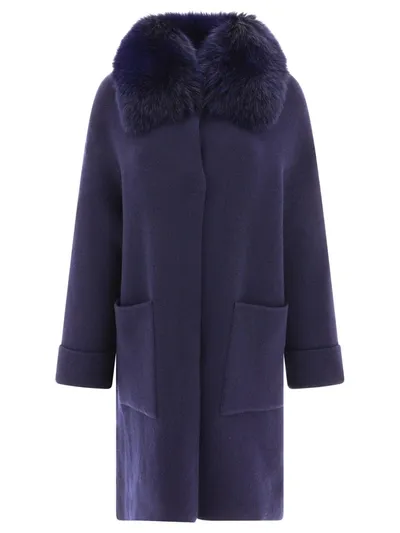 Giovi Wool And Cashmere Coat In Blue