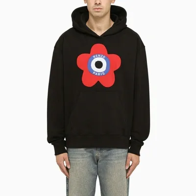 Kenzo Target Oversized Hooded Sweatshirt Black Mens