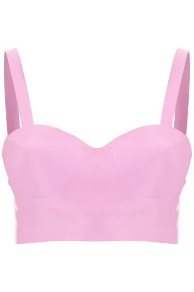 Maison Margiela Latex Top With Bullet Cups In Pink