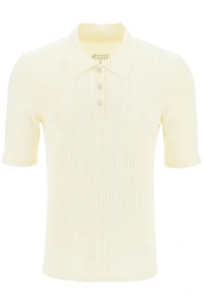 Maison Margiela Polo Shirt In Cream