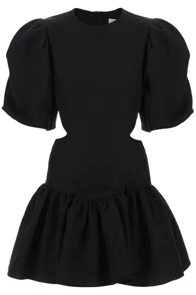 Msgm Cut-out Flared Minidress In Black