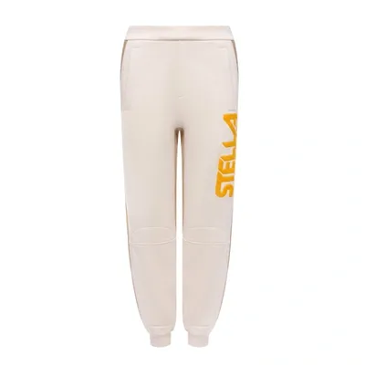 Stella Mccartney Logo Cotton Pants In Beige