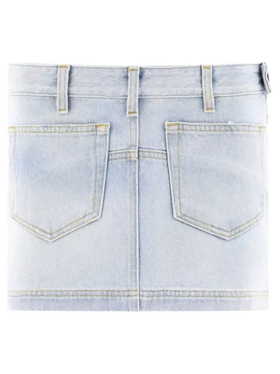 Attico Abra Denim Mini Skirt In Blue