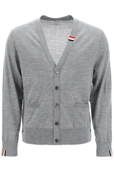 Thom Browne Jersey Cardigan In Gray