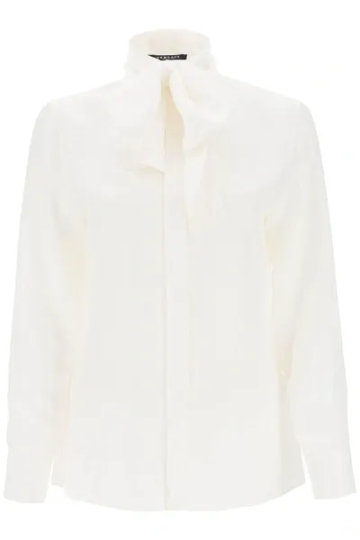 Versace Shirt With Flake And Allover Logo In White