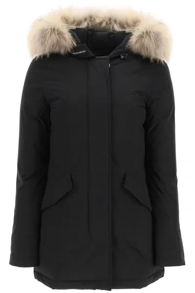 Woolrich Arctic Raccoon Parka In Black