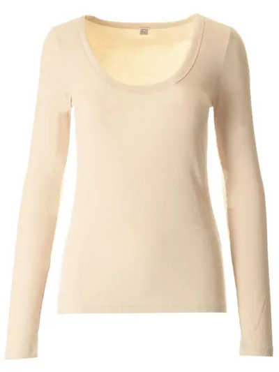 Totême Round Neck Long In Beige