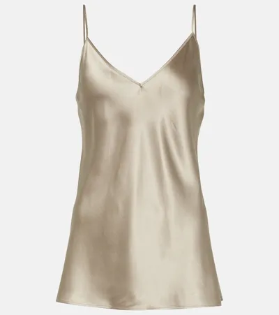 Joseph Clea Silk Satin Camisole In Pewter