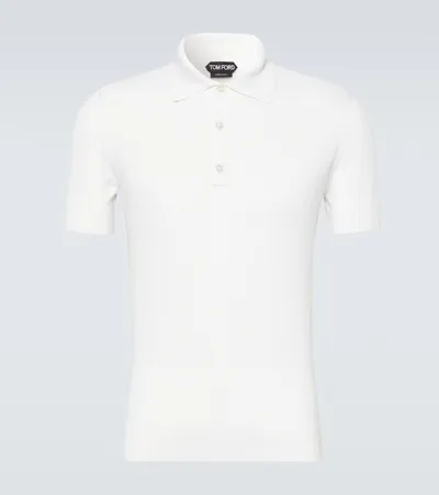 Tom Ford Silk And Cotton Polo Shirt In White