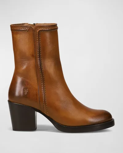 Frye Jean Calfskin Ankle Boots In Caramel