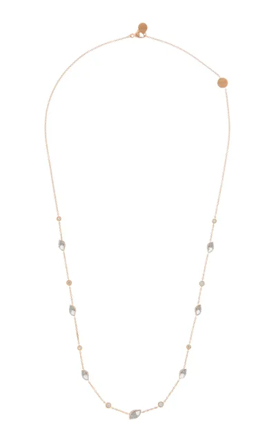 Harakh Frangipani 18k Rose Gold Diamond Necklace In Pink