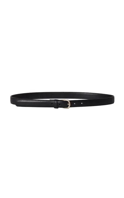 Janessa Leone Slim Leather Belt In Black