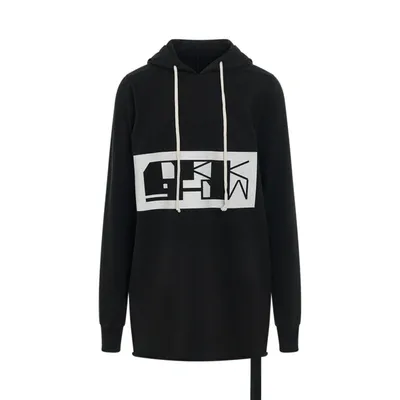 Rick Owens Drkshdw Drk Logo Print Hoodie In Black