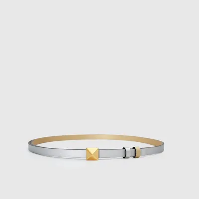 Belle & Bloom Cleopatra Pyramid Stud Leather Belt In Metallic