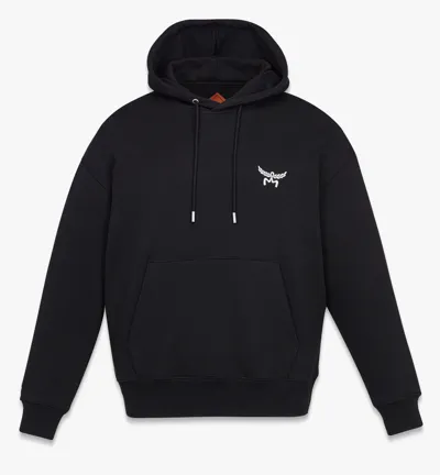 Mcm Floral Logo Hoodie In Organic Cotton In Black