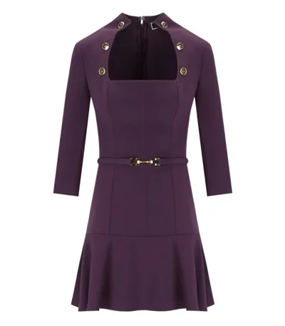 Elisabetta Franchi Purple Dress With Buttons