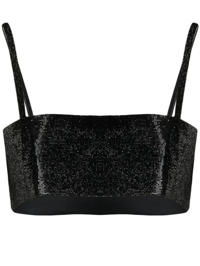 Nué Black Crystal Detail Cropped Top