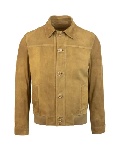 Salvatore Santoro Vage Suede Jacket In Camel