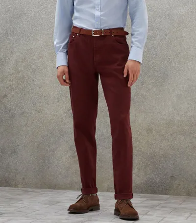 Brunello Cucinelli Halbhohe Straight-leg-jeans In Red