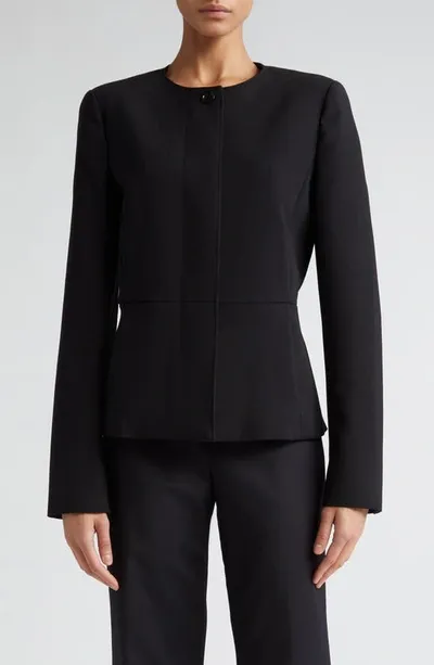 Max Mara Pepli Single-breasted Crepe Jacket In Black