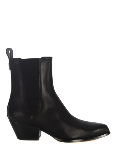 Michael Kors Kinlee Leather And Stretch Knit Ankle Boot In Nero