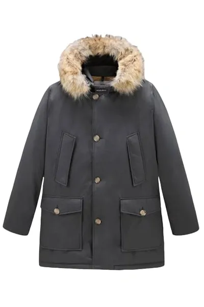 Woolrich Artic Detachable Fur Parka In Grigio