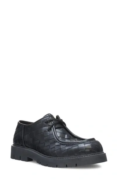 Bottega Veneta Haddock Intrecciato Leather Derby Shoes In Black