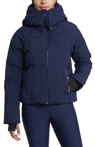 Halfdays Georgie Womens Hooded Heavy Puffer Jacket In Blue