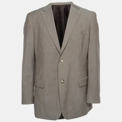 Pre-owned Boss By Hugo Boss Beige Wool Single Breasted Blazer Xl