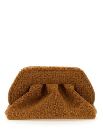 Themoirè Bios Sea Ruched Clutch Bag In Brown