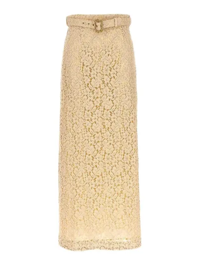 Zimmermann Sensory Lace Skirt In Beige