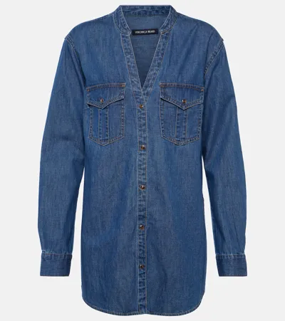 Veronica Beard Emira Denim Shirt In Cornflower