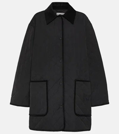 Totême Corduroy-collar Quilted Jacket In Black