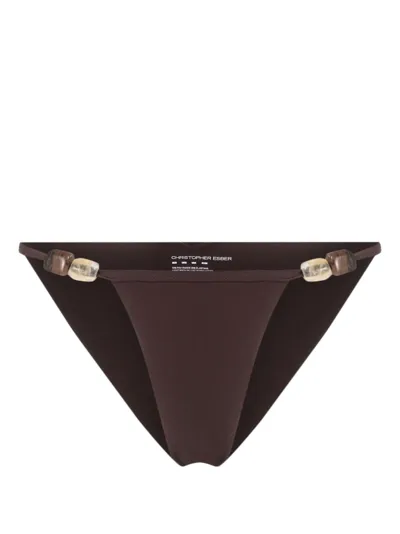 Christopher Esber Brown Crystal Bikini Bottoms