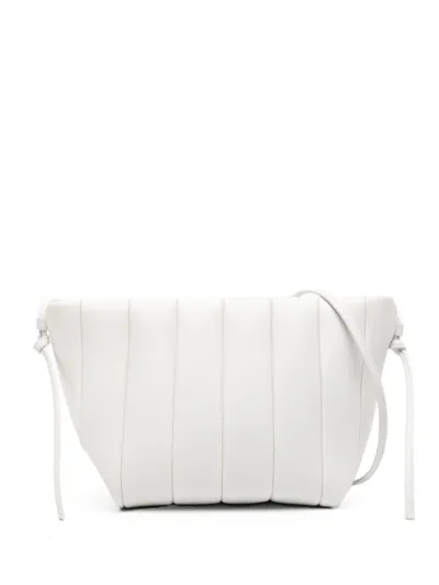 Maeden Boulevard Padded Leather Shoulder Bag In White