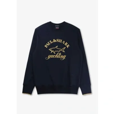 Paul & Shark Logo-embroidered Sweatshirt In Blue