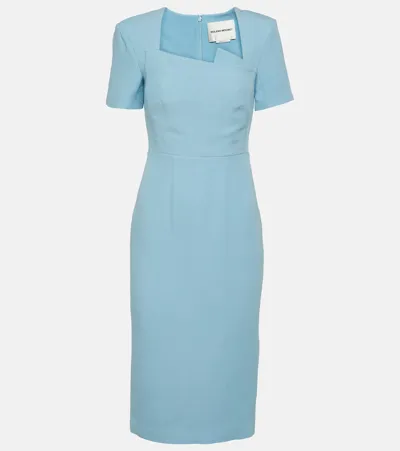 Roland Mouret Wool And Silk Midi Dress In Blue