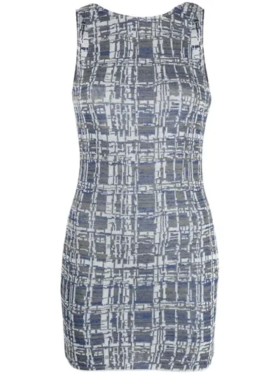 Vitelli Sleeveless Knitted Minidress In J4 Royal Blu / Pearl