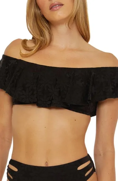 Trina Turk Joplin Off The Shoulder Bandeau Bikini Top In Black