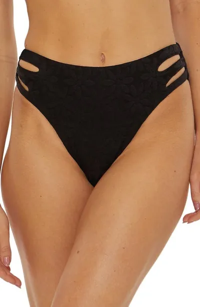 Trina Turk Women's Monaco High-rise Cut-out Bikini Bottoms In Black