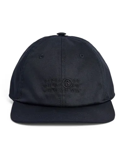 Mm6 Maison Margiela Logo Baseball Cap In Black