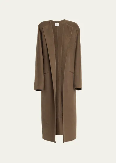 The Row Prisheella Cashmere Coat In Brown