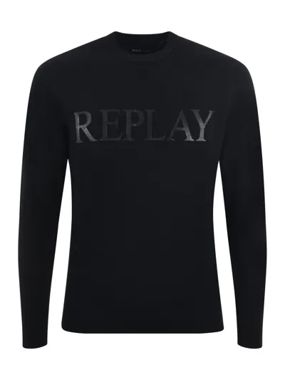 Replay Crew Neck Sweatshirt Black