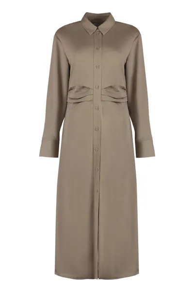 Calvin Klein Shirtdress In Taupe