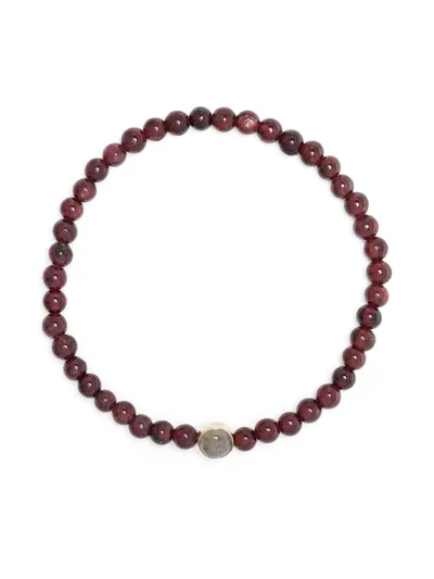 Luis Morais 14kt Yellow Gold Garnet Bead Bracelet