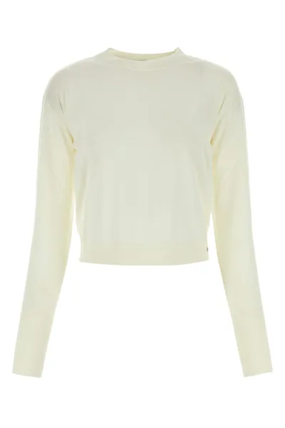 Herno Drop Shoulder Knitted Jumper In White