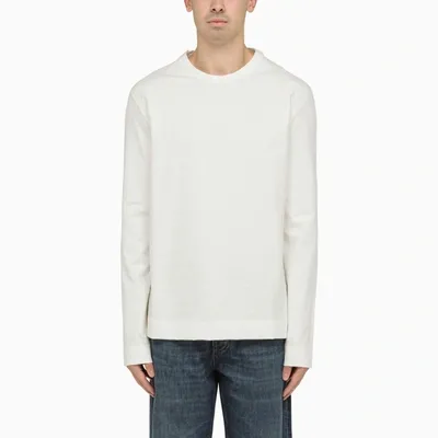 Jil Sander White Cotton Crew-neck Sweater