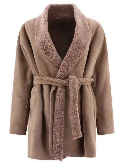 Salvatore Santoro Coats Beige In Brown