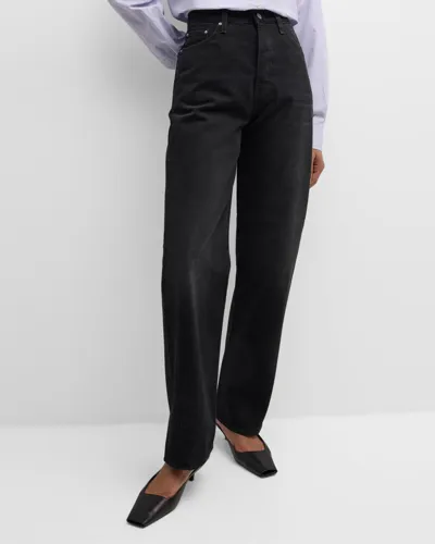 Totême Mid-rise Twisted Seam Straight-leg Jeans In Black